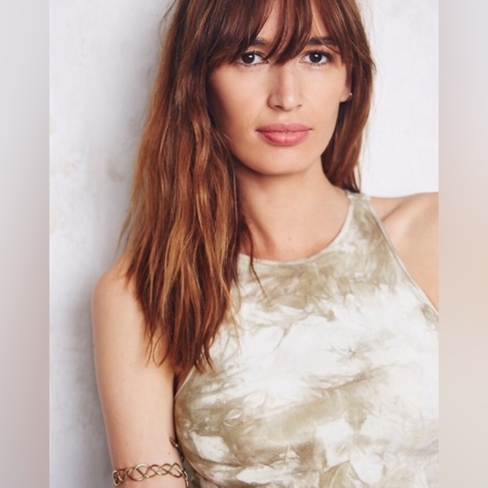 Intimately Free People High Neck Layering Crop Top Green Tie-Dye M/L